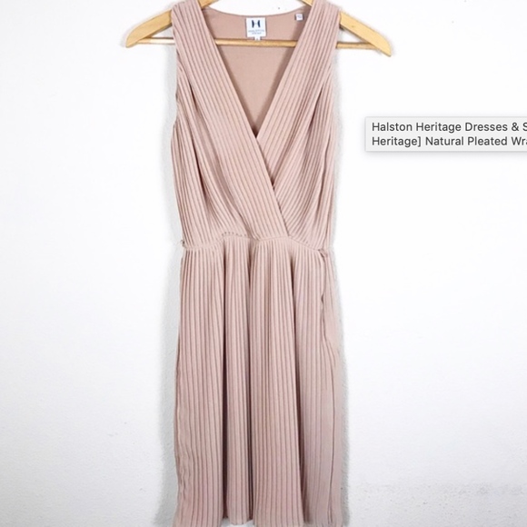Halston Heritage Dresses & Skirts - 💎🆕NWOT  Halston Natural Pleated Wrap Dres Sz 2